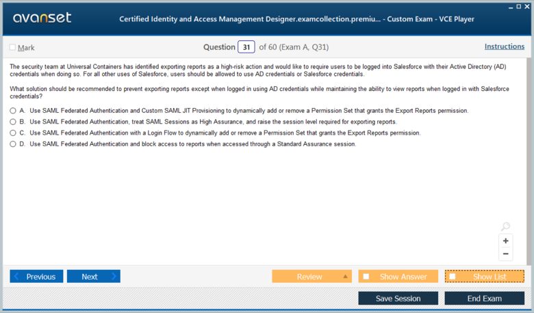 Certified Identity and Access Management Designer Premium VCE Screenshot #3